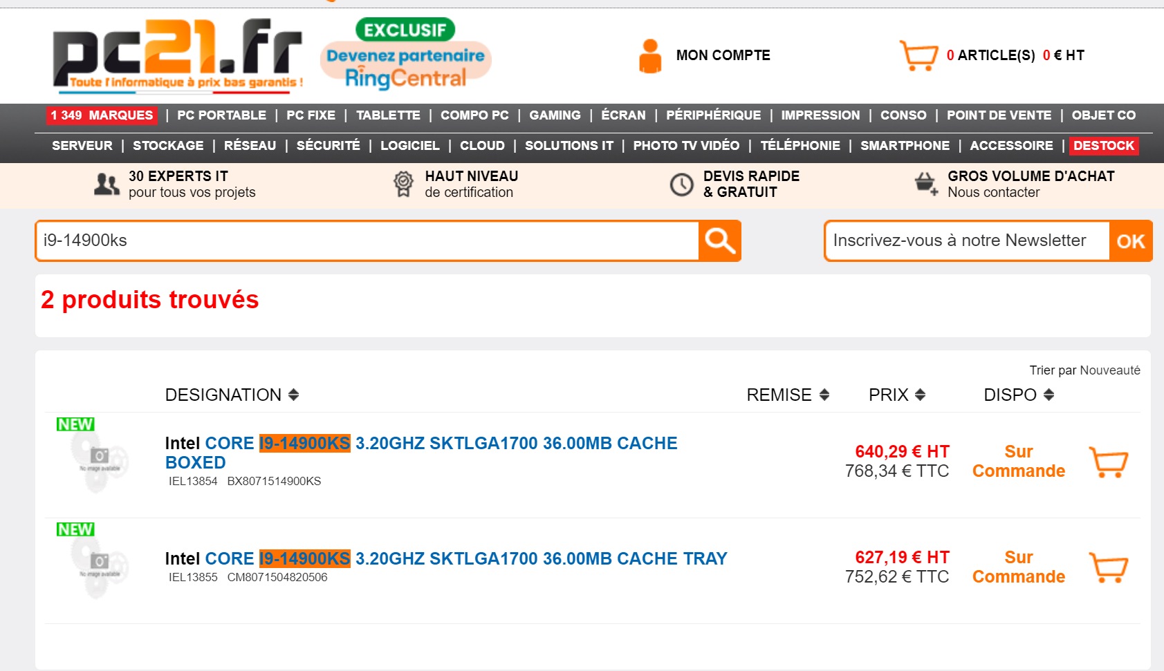 14th gen intel core i9 14900ks leaked online in french retailer pc21
