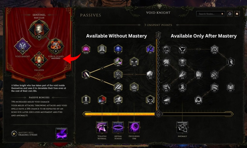 Last Epoch Mastery Skill tree