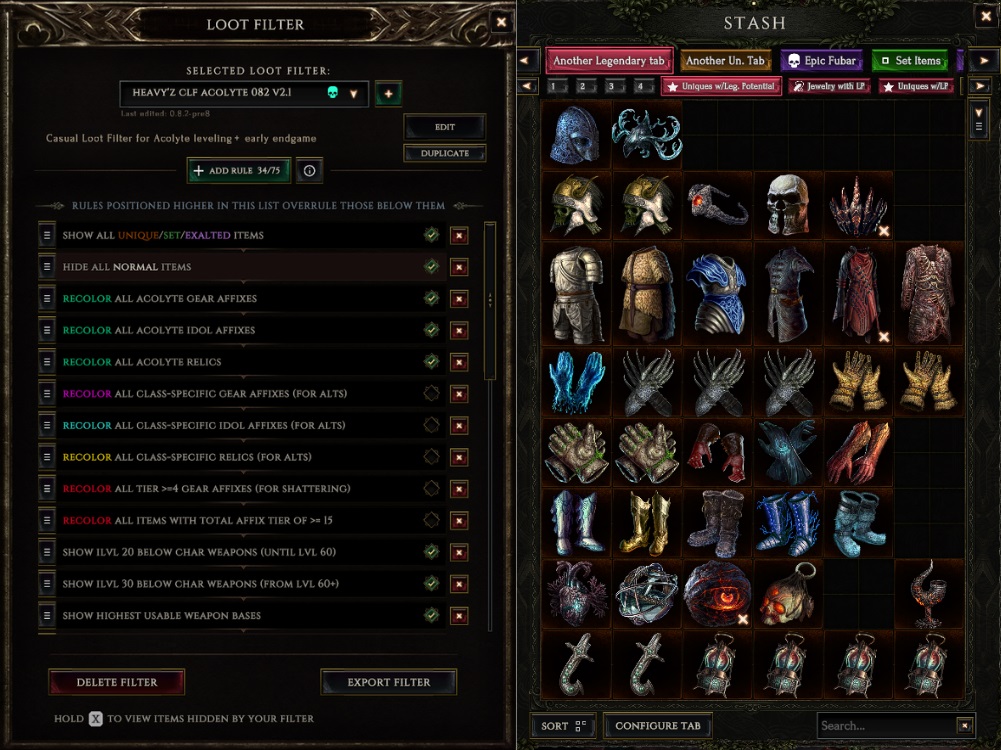 Last Epoch Quality of life features