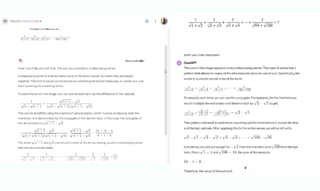 maths challenge between gemini ultra and gpt4