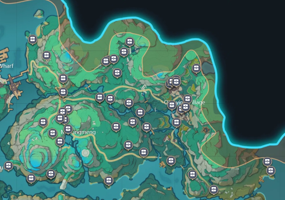Mt. Lingmeng and Qiaoying Village all chest location
