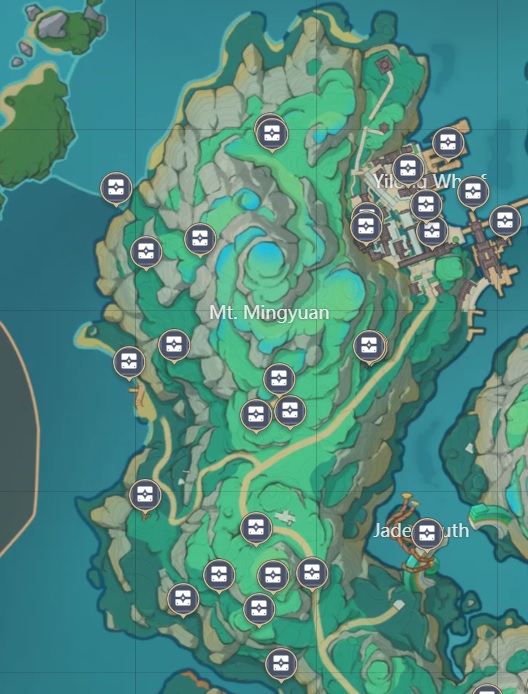 Mt. Mingyuan, Yilong Wharf, & Jade Mouth all chest locations