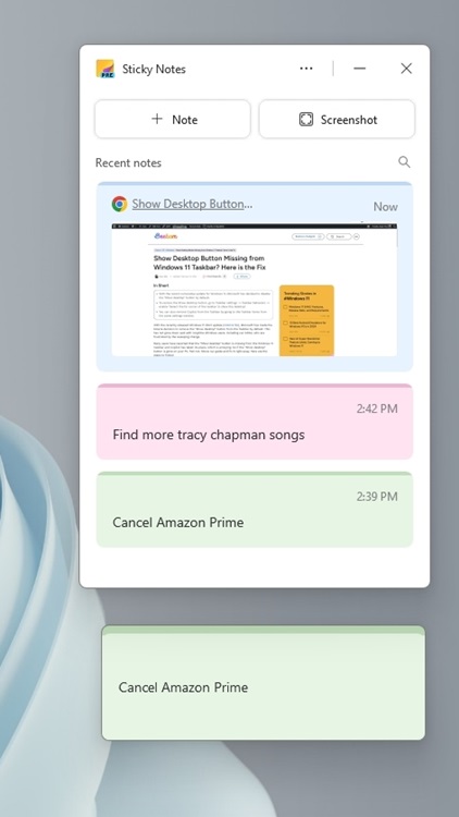new sticky notes app in action on windows 11