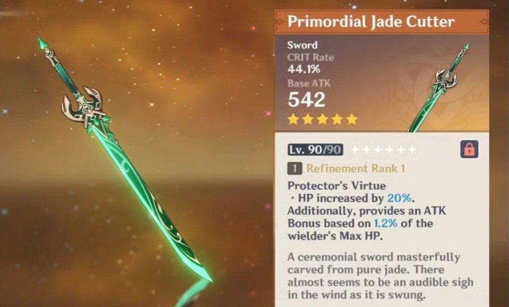 Primordial Jade Cutter Genshin Impact
