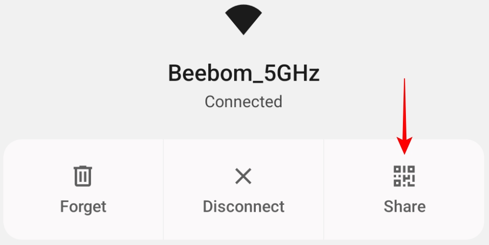 sharing wifi network on android phone with qr code