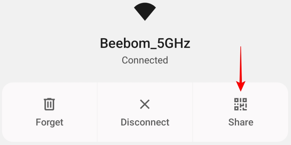 Share Wi-Fi network on Android phone using QR code