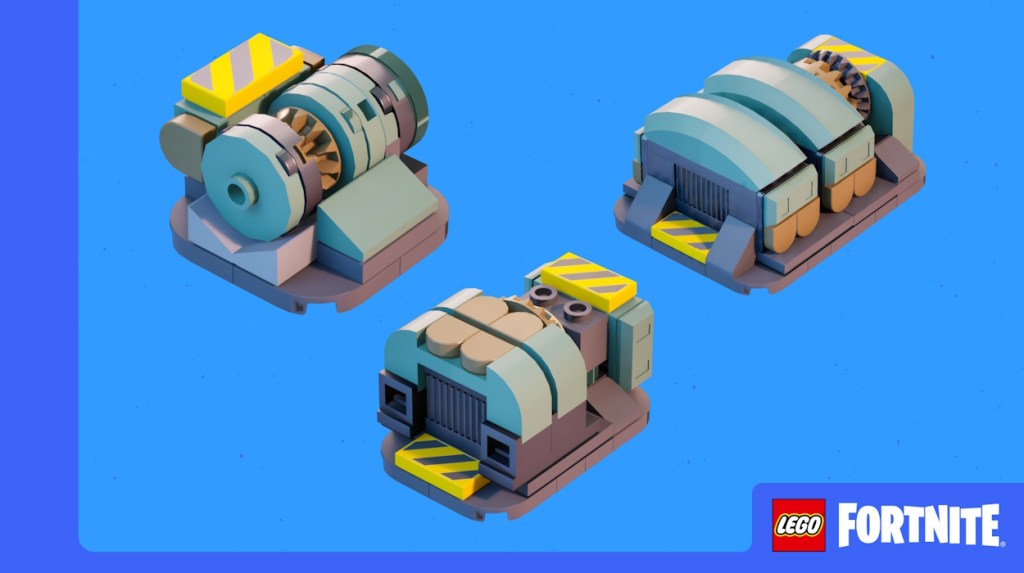 A vehicle power center in LEGO Fortnite