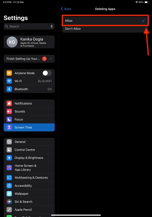 Allow Deletion of apps on iPadOS