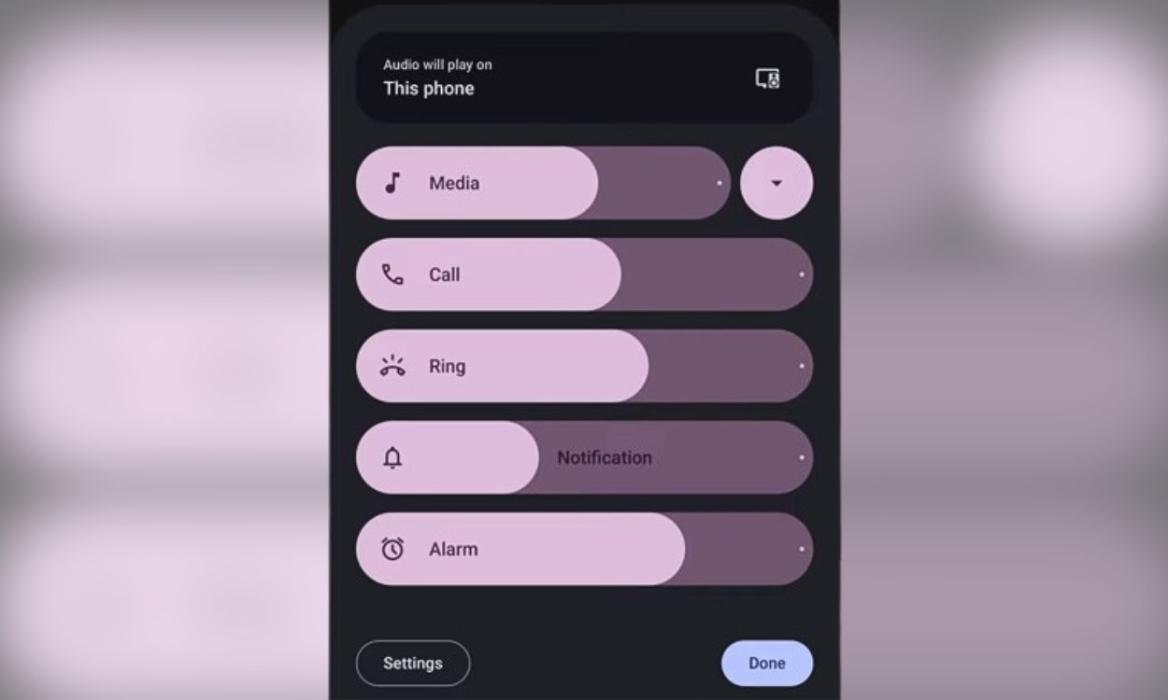Android 15 revamped volume control panel