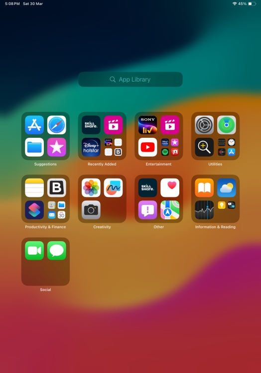 App Library on iPad
