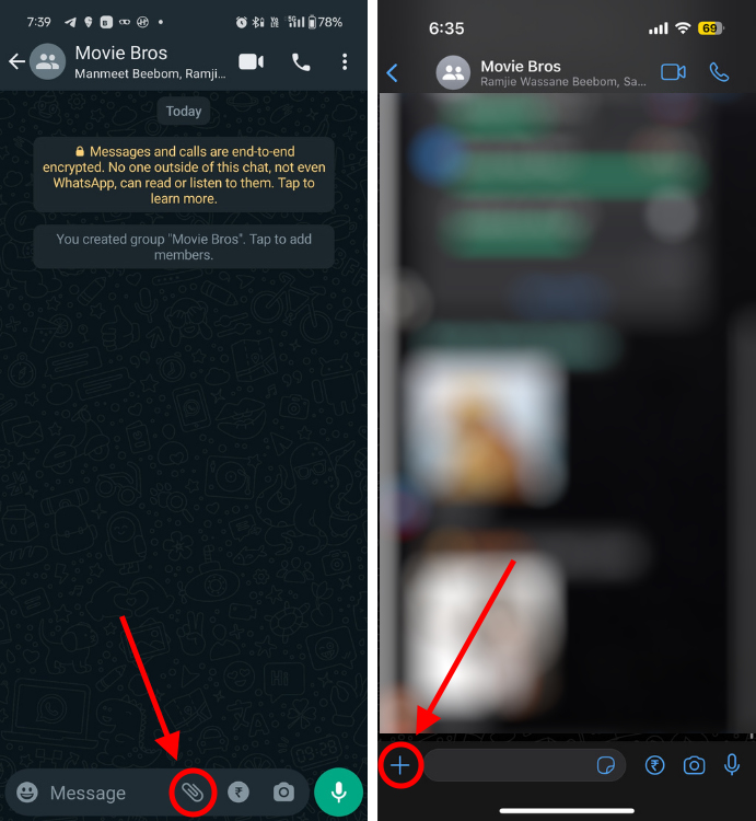 Attach icon placement on Android and iOS