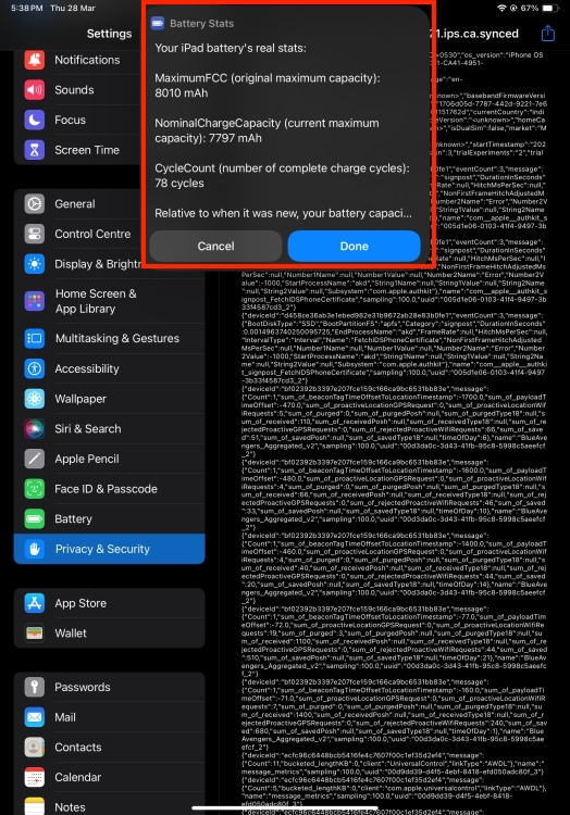 Battery Stats Shortcut to Check iPad Battery Health