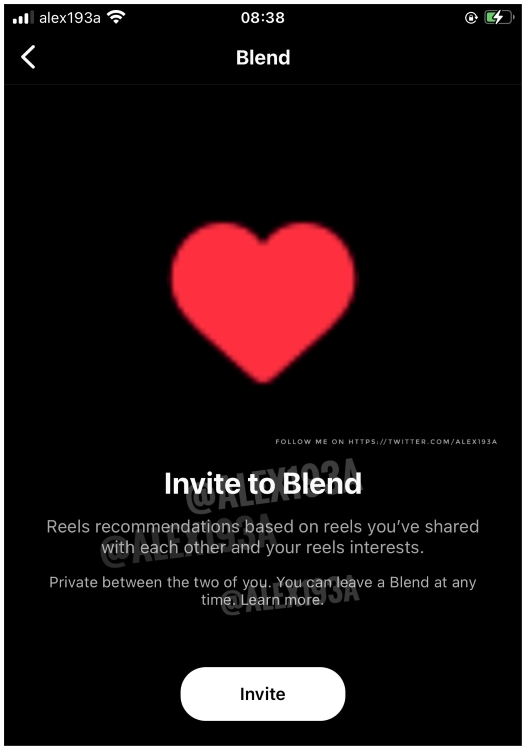 Blend feature description in Instagram 