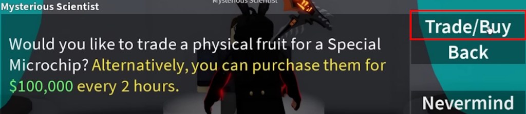 Buy Raid Chip from Mysterious Scientist