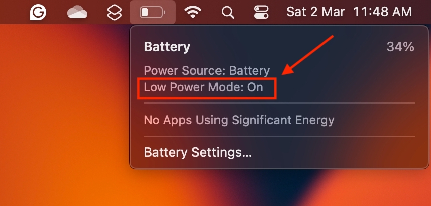 Check if Low Power Mode is enabled on Mac