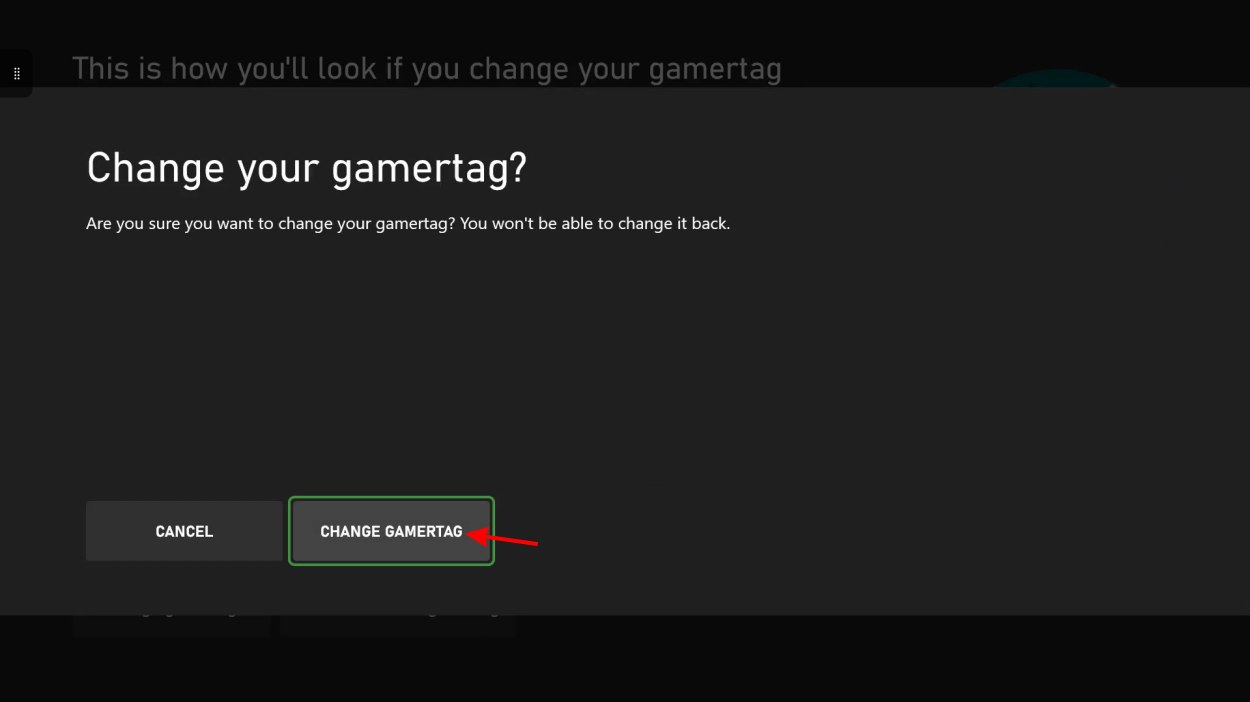 Confirm Gamertag Change