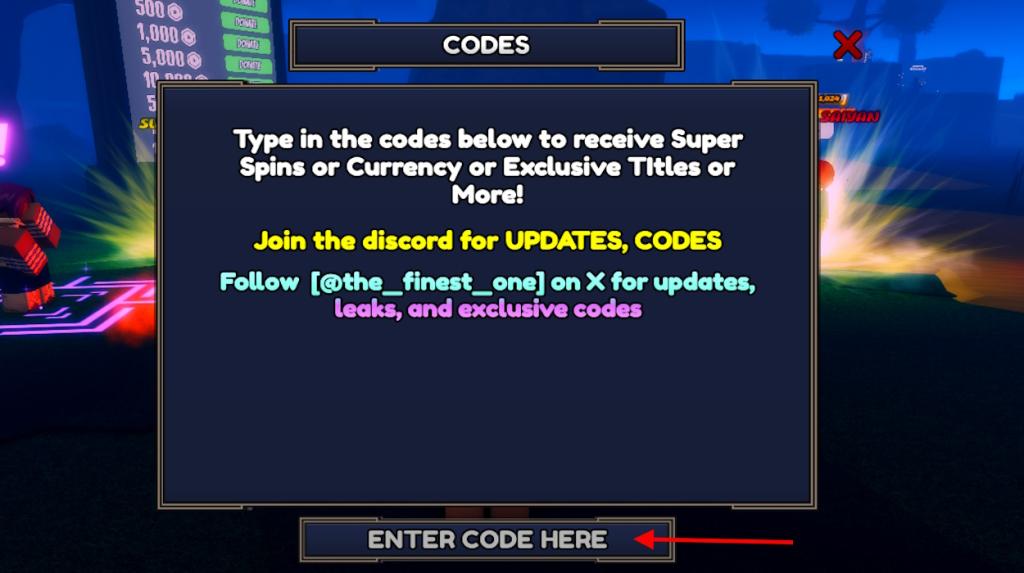 Enter Code and Submit button