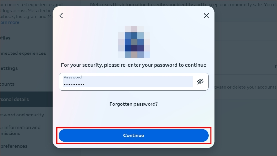 Enter account password