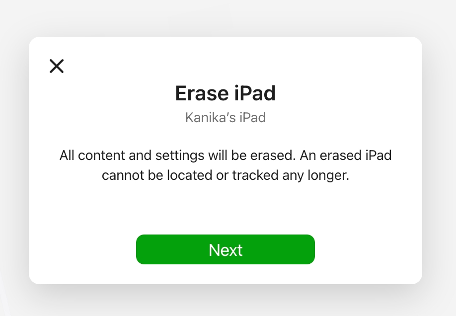 Erase iPad using iCloud