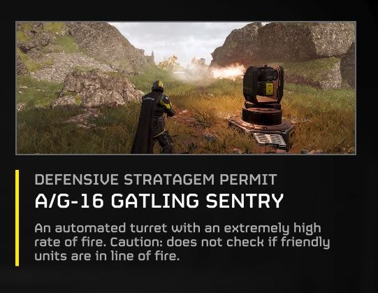 Gatling Sentry Helldivers 2