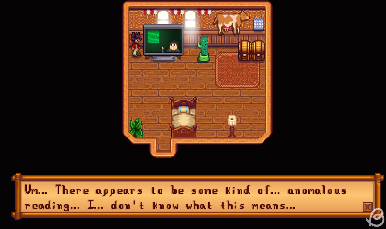Weathercaster being confused over green rain in Stardew Valley 1.6