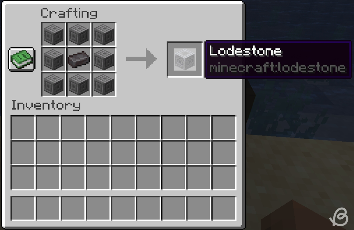 Lodestone crafting recipe in Minecraft