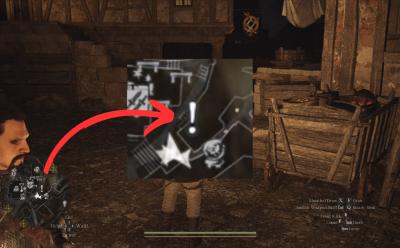 Meaning of Exclamation mark in mini-map of Dragon's Dogma 2 cover