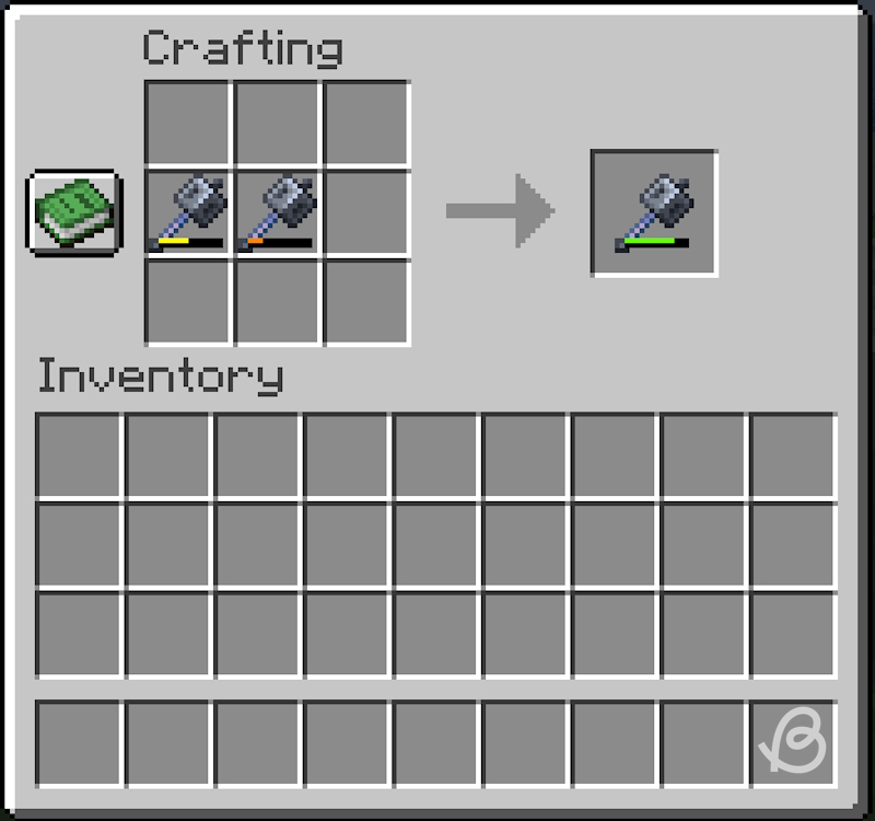 Repairing two maces in a crafting table in Minecraft 1.21