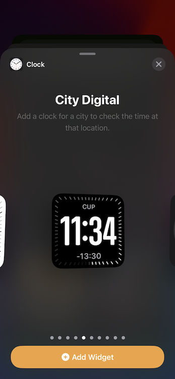 New Clock Widget in iOS 17.4
