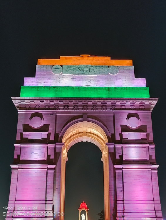 Nothing Phone 2a night mode shot of India Gate captured through 50mm