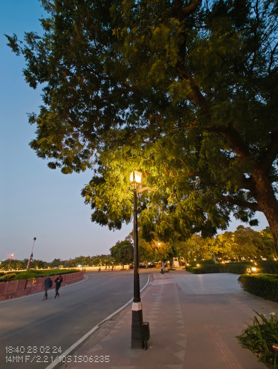 Nothing Phone 2a night mode shot of a lamp post captured through 14mm sensor