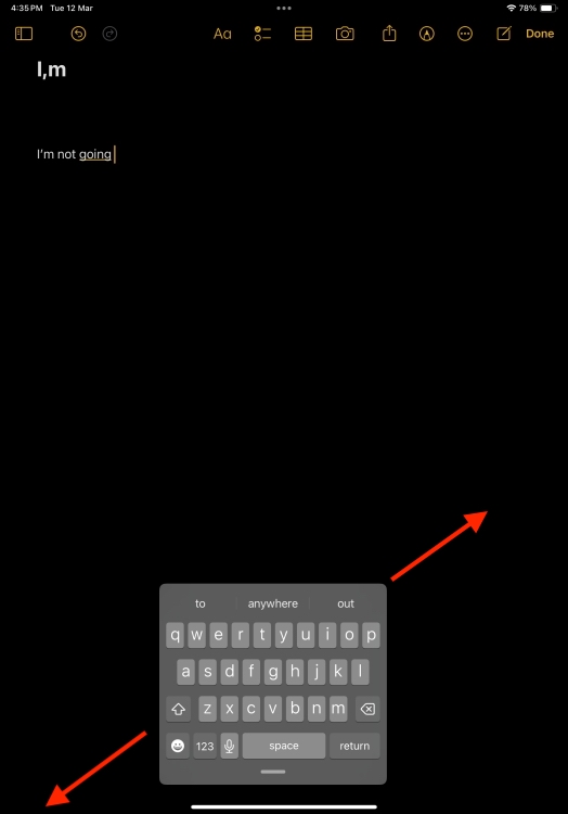Pinch Out to Turn Off Floating Keyboard on iPad