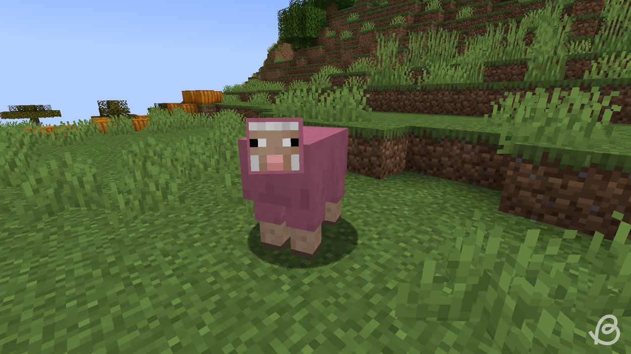Pink sheep mob in Minecraft