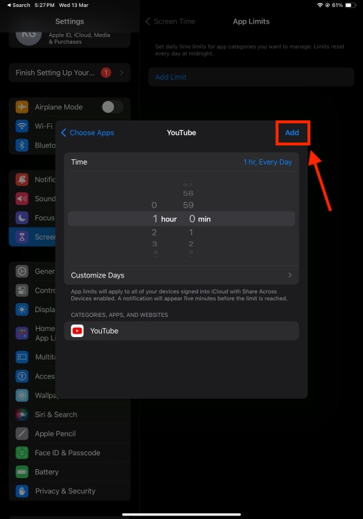 Set a Time Limit for YouTube
