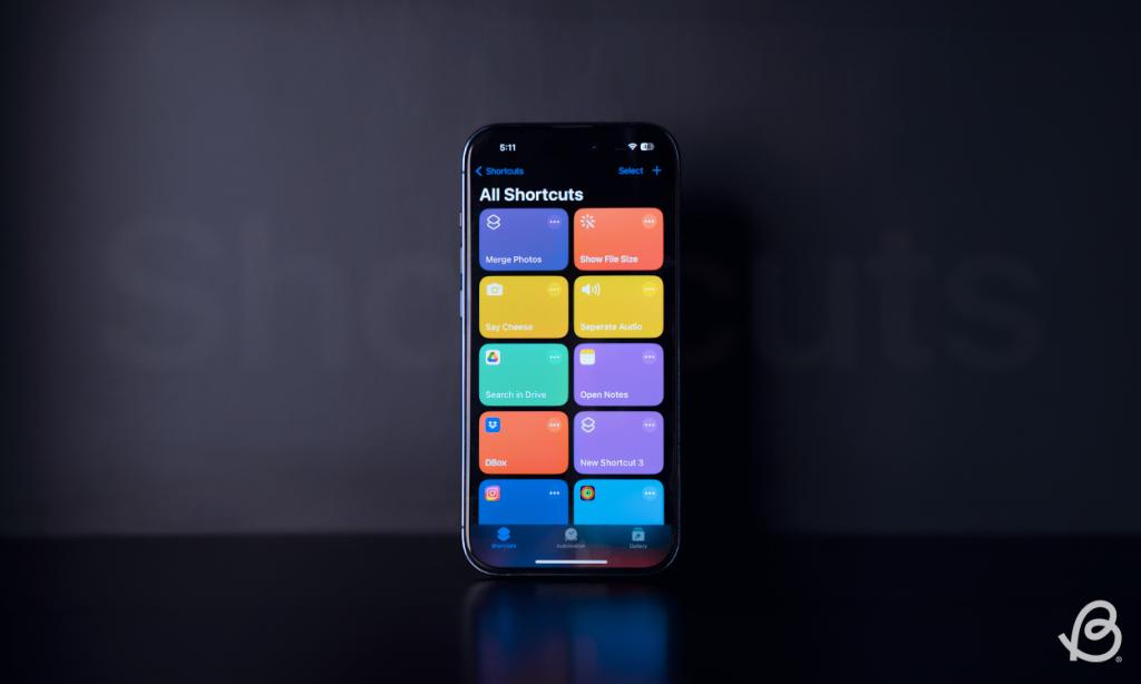 Shortcuts app on iPhone