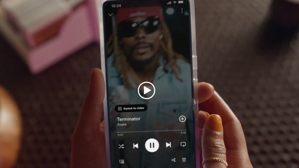 Music videos toggle in Spotofy app