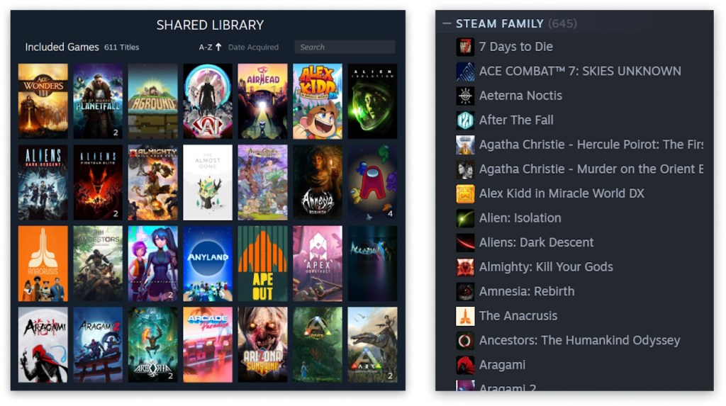 Steam Families Shared Library