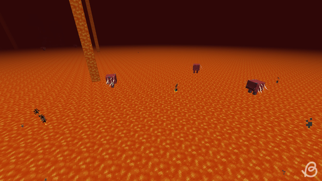 Naturally spawned striders in the Nether