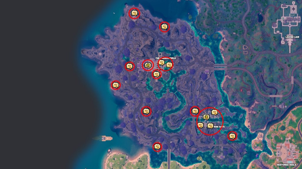 Underworld Chests in Fortnite Locations