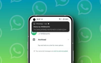 WhatsApp mentions feature for status updates preview on Android