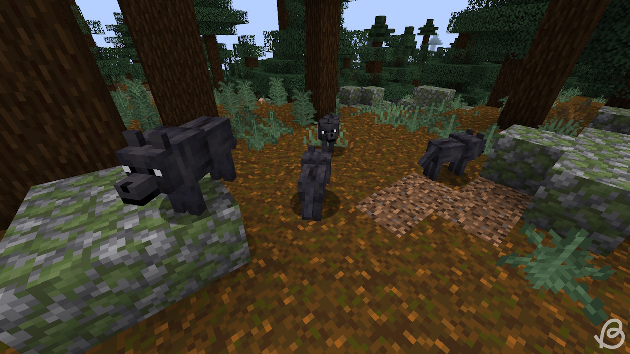 Black wolf variant in Minecraft