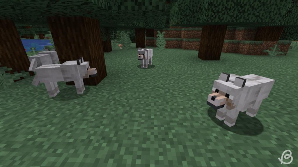 Pale wolf variant in Minecraft