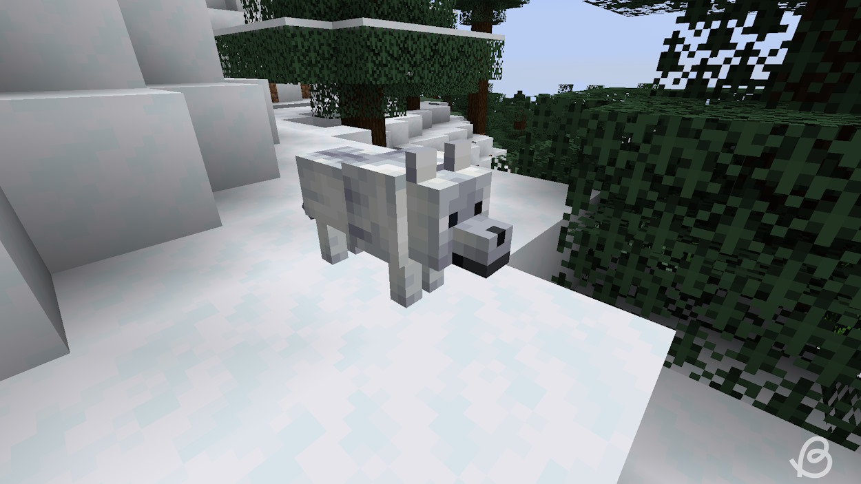 Snowy wolf variant in Minecraft