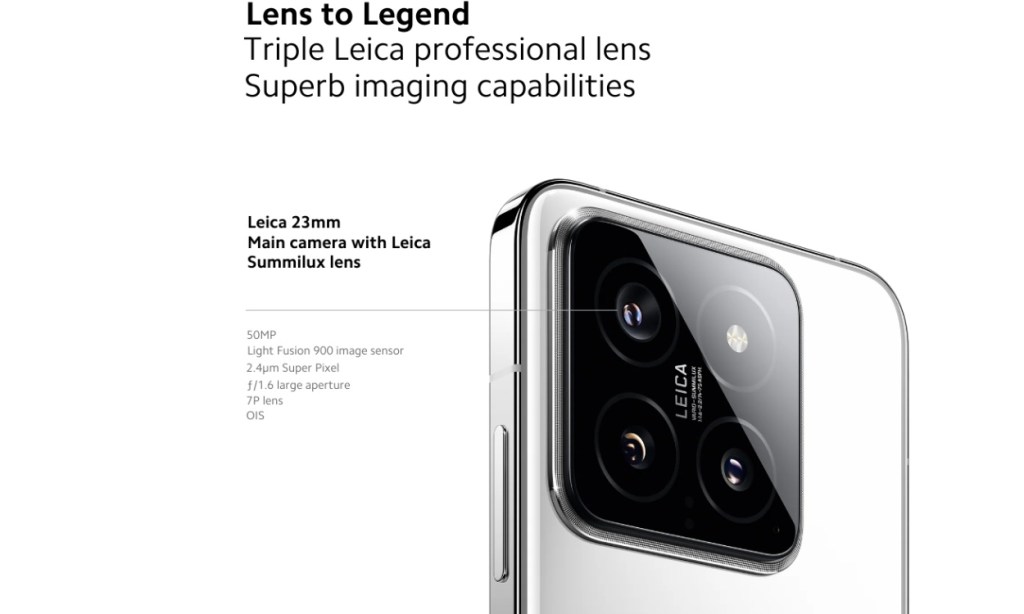 Xiaomi 14 cameras