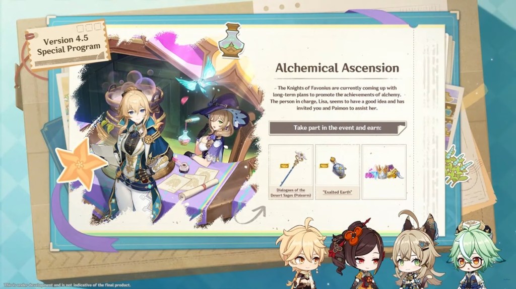 Alchemical Ascension Event Genshin 4.5