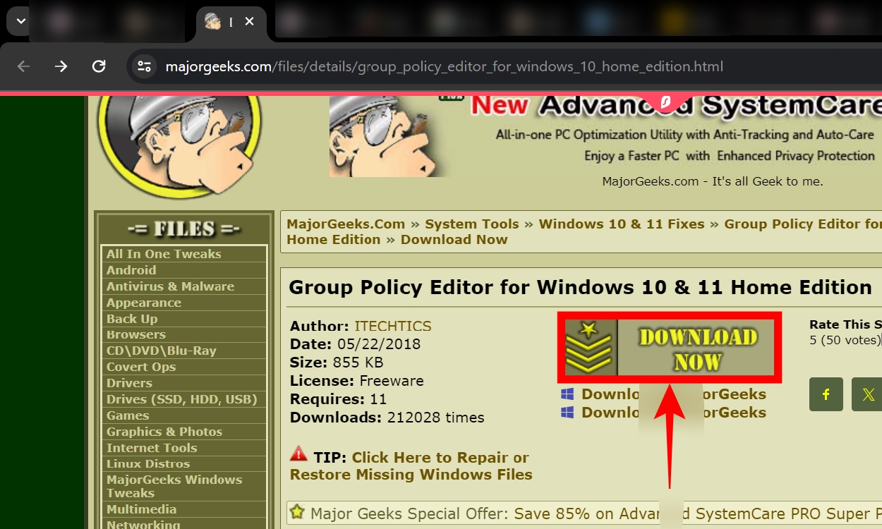 at majorgeeks website you can download group policy editor for windows 11 home