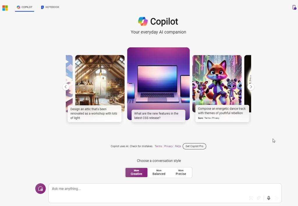 microsoft copilot homepage
