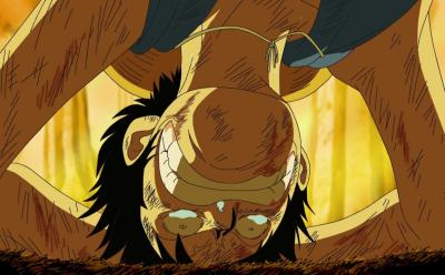 Luffy breaking down after losing his crew