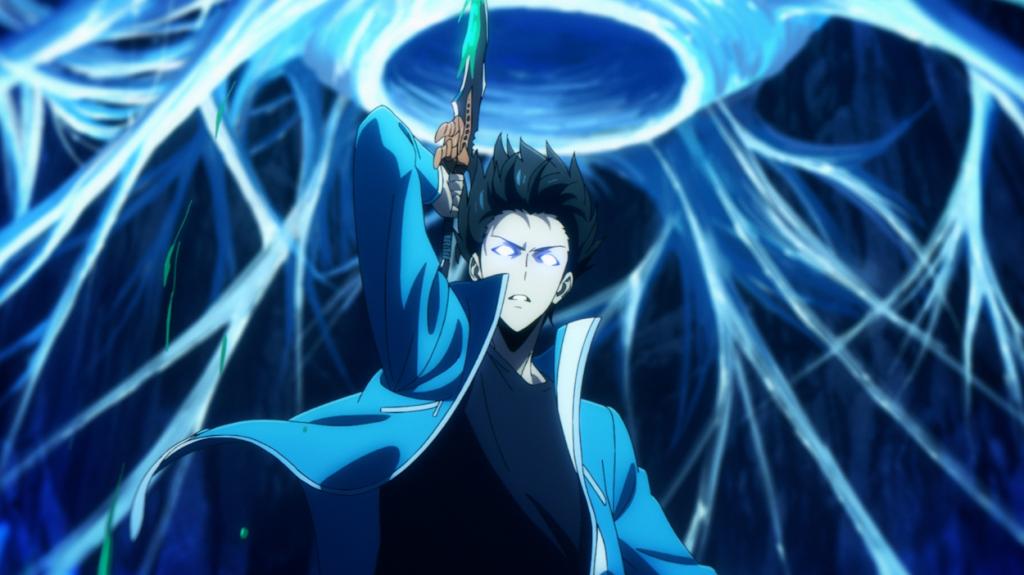 Sung Jin-Woo with his dagger in Solo Leveling anime.