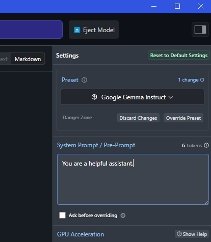 set system prompt in lm studio for google gemma